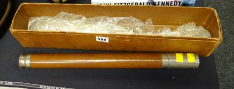 A boxed leather bound telescope