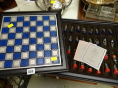 A Franklin Mint Battle of Waterloo boxed chess set