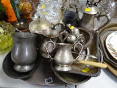 A parcel of EPNS & pewter