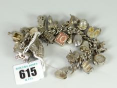 A silver charm bracelet