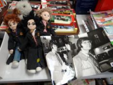 Three black & white still photographs of a young Cliff Richard together with three Harry Potter