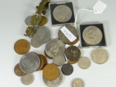 Parcel of loose coins including silver crown etc