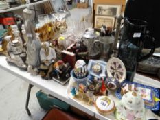 Parcel of various china & metalware including a Coalport pastille burner, Wedgwood Jasperware