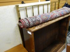 A pair of antique brass bed ends & parts