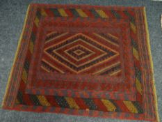 A mainly blue & red ground Gazak rug, 130 x 115cms