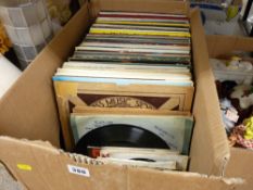 Box of predominantly vintage LP records and quantity of 45rpm records, artists include Frank