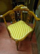 Mahogany inlaid corner chair