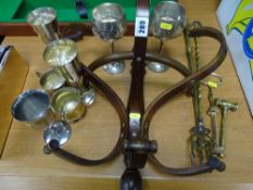 Modern bentwood coat and hat wall rack, a quantity of EP goblets, two vintage toasting forks and a