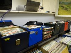 Large collection of 45rpm records in eight carry cases, artists include Cliff Richard, David