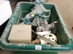 Crate of ornamental china figurines etc