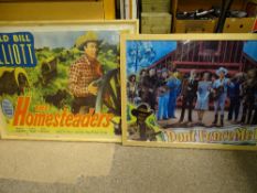 Framed vintage cinema poster and one other, titled 'The Homesteaders' starring Wild Bill Elliott and