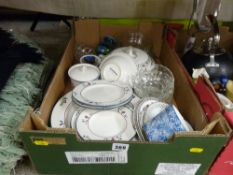 Mixed box of crockery and glassware