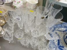 Mixed selection of crystal and other drinking glassware