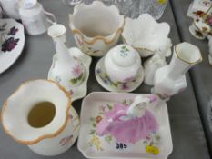 Coalport lady figurine 'Cathy', a selection of Crown Staffs cabinet ware etc