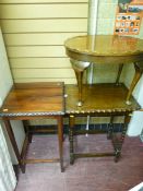 Three pie crust topped and barley twist occasional tables