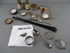 Mixed collectables including a tortoiseshell set of lorgnettes, two vintage pairs of spectacles,