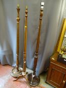 Three vintage standard lamps