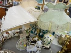 Four decorative table lamps