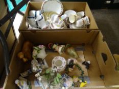 Mixed quantity of china teaware and a quantity of decorative ornaments