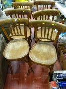 Set of six bentwood chairs