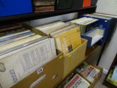 Large collection of vintage LP records in seven cases and two boxes, predominantly country and