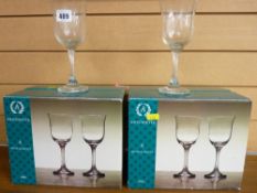 Two boxed sets of six wine goblets
