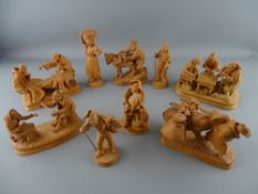 Excellent collection of nine Grasso terracotta figurines