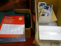 Good quantity of boxed erasable roller ball pens in bubble packs and a quantity of presentation ring