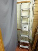 Metal Threeway stepladder and one other metal stepladder