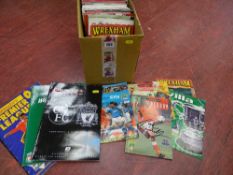 Football match day programmes including some signed for Aston Villa, Manchester City, Wrexham and