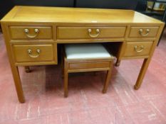 Modern stylish Oriental hardwood desk and stool