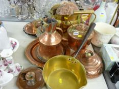 Collection of vintage brass and copperware
