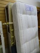 Sealy single divan bed base with Posturepaedic mattress, an upholstered headboard and a Victorian