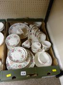 Quantity of Crown Staffs pink rose decorated teaware