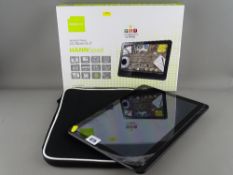 Hannspree 13.3 inch android tablet with zip-up case, in original box with charger