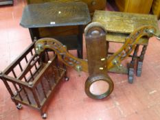 Mirror top of a mahogany hallstand, small reproduction Canterbury, small polished oblong topped