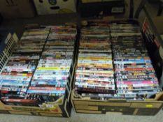 Two boxes containing very large quantity of good DVD titles