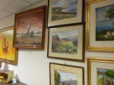 JOHN COLLYER pair of watercolours and CLARKE watercolour - city scene