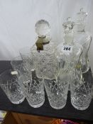Parcel of drinking glassware including lockable decanter