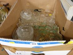 Box of mixed glassware