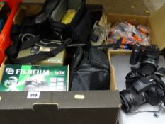Camera equipment - Fuji film, Finepix HS20 EXR and Finepix 6900 zoom and associated items and an