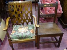 Polished elbow chair and a farmhouse chair
