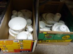 Box of Staffs lily decorated teaware and another set of Superior teaware