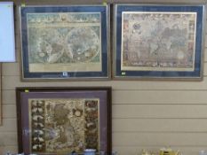 Three modern engraved maps