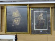 Print - portrait of a Cavalry soldier and another print