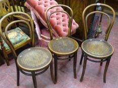 Three bentwood chairs