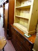 Good modern wood effect double wardrobe with railback chest of six long and three short drawers