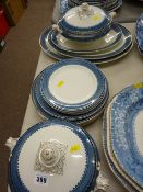 Quantity of Burslem 'Princess' blue and white dinnerware