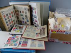 Collection of world stamps in two albums and four booklets plus an unsorted quantity and