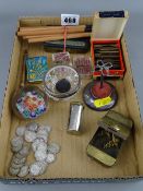 Mixed collectables including a hallmarked silver hatpin stand, quantity of vintage silver
